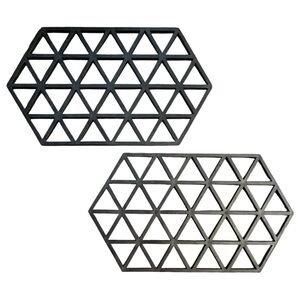Black Geometric Trivets Set